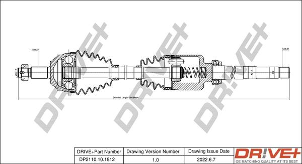 Dr!ve+ DP2110.10.1812 - Piedziņas vārpsta www.autospares.lv