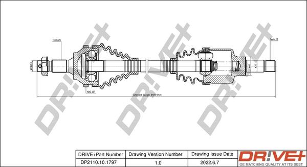 Dr!ve+ DP2110.10.1797 - Piedziņas vārpsta www.autospares.lv