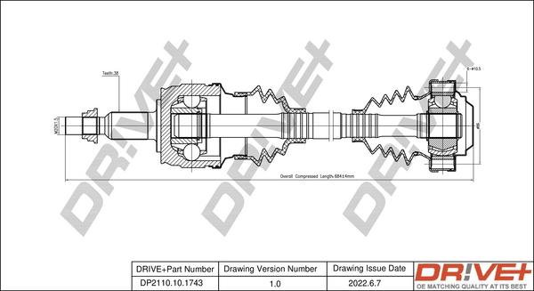 Dr!ve+ DP2110.10.1743 - Piedziņas vārpsta autospares.lv