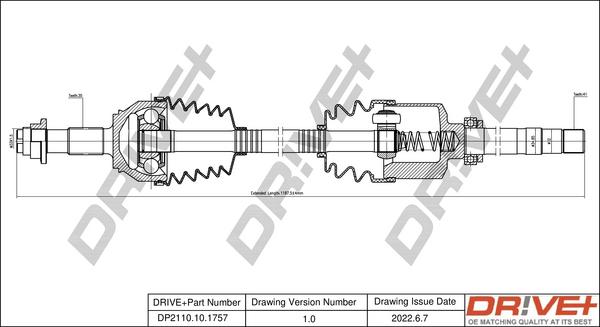 Dr!ve+ DP2110.10.1757 - Piedziņas vārpsta autospares.lv