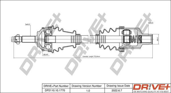 Dr!ve+ DP2110.10.1770 - Piedziņas vārpsta autospares.lv