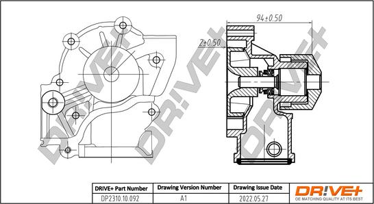 Dr!ve+ DP2310.10.092 - Water Pump www.autospares.lv