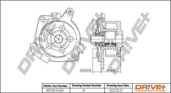 Dr!ve+ DP2310.10.063 - Water Pump www.autospares.lv