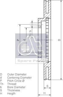 DT Spare Parts 4.64643 - Bremžu diski www.autospares.lv