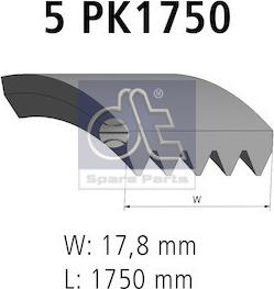 DT Spare Parts 4.81420 - Ķīļrievu siksna www.autospares.lv