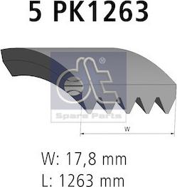 DT Spare Parts 4.81368 - Ķīļrievu siksna www.autospares.lv