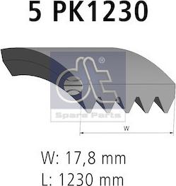 DT Spare Parts 6.31506 - Ķīļrievu siksna www.autospares.lv