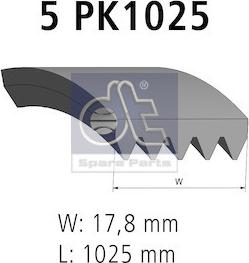 DT Spare Parts 6.31502 - V-Ribbed Belt www.autospares.lv