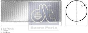 DT Spare Parts 6.37154 - Gofrēta caurule, Izplūdes gāzu sistēma www.autospares.lv