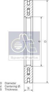 DT Spare Parts 2.40551 - Bremžu diski www.autospares.lv