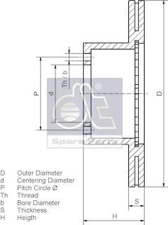 DT Spare Parts 4.67596 - Bremžu diski www.autospares.lv