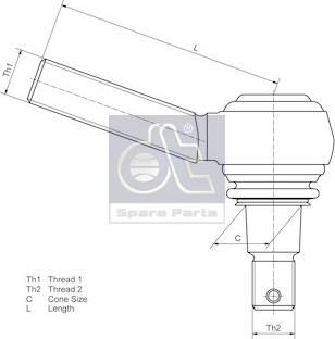 DT Spare Parts 2.53156 - Stūres šķērsstiepņa uzgalis www.autospares.lv