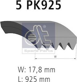 DT Spare Parts 12.15406 - Поликлиновой ремень www.autospares.lv