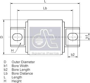 DT Spare Parts 2.96056 - Remkomplekts, Balstiekārtas svira www.autospares.lv