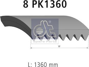 DT Spare Parts 2.21203 - Ķīļrievu siksna autospares.lv