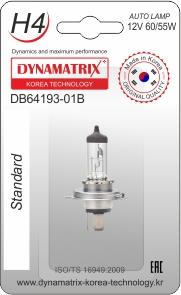 Dynamatrix DB64193-01B - Лампа накаливания, основная фара www.autospares.lv