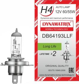 Dynamatrix DB64193LLF - Лампа накаливания, основная фара www.autospares.lv