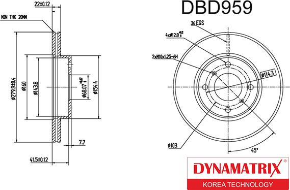 Dynamatrix DBD959 - Bremžu diski autospares.lv