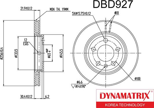 Dynamatrix DBD927 - Bremžu diski www.autospares.lv