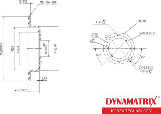 Dynamatrix DBD468 - Bremžu diski www.autospares.lv