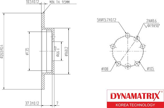 Dynamatrix DBD556 - Тормозной диск www.autospares.lv