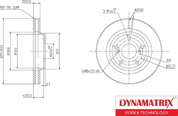 Dynamatrix DBD501 - Тормозной диск www.autospares.lv