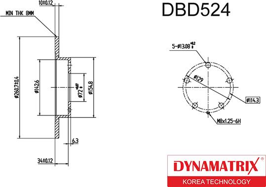 Dynamatrix DBD524 - Bremžu diski www.autospares.lv