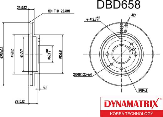 Dynamatrix DBD658 - Bremžu diski www.autospares.lv