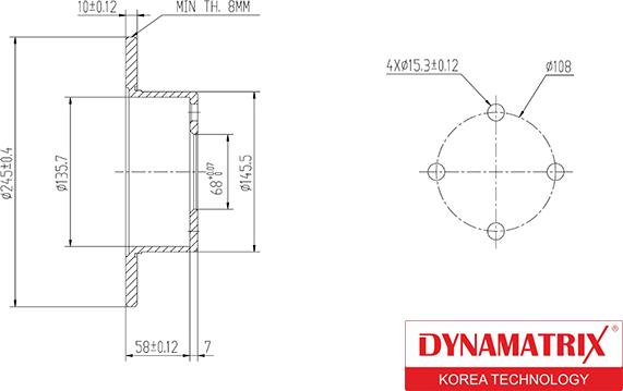 Dynamatrix DBD625 - Bremžu diski www.autospares.lv