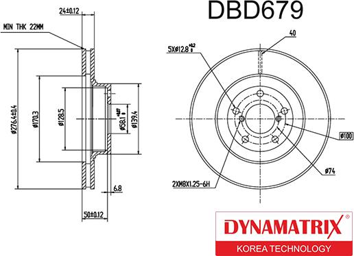 Dynamatrix DBD679 - Bremžu diski autospares.lv