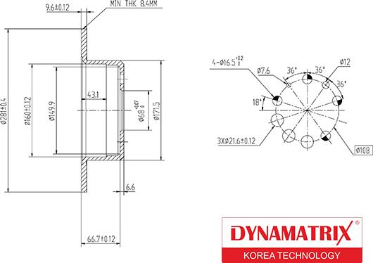 Dynamatrix DBD080 - Bremžu diski autospares.lv