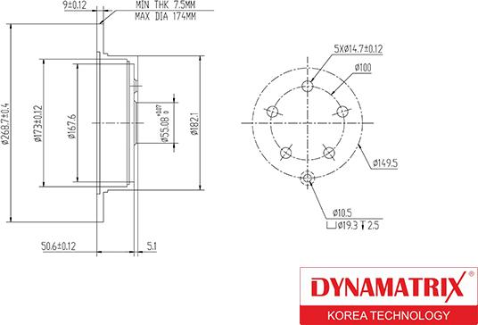 Dynamatrix DBD1485 - Bremžu diski www.autospares.lv