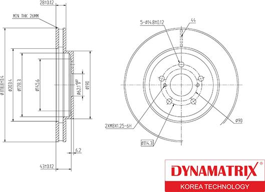 Dynamatrix DBD1544 - Тормозной диск www.autospares.lv