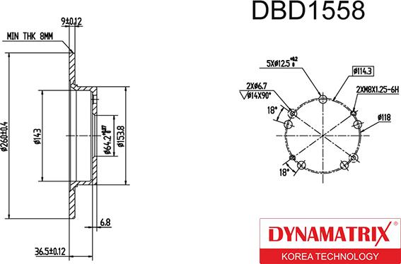 Dynamatrix DBD1558 - Bremžu diski www.autospares.lv