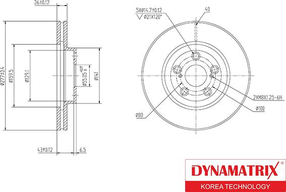 Dynamatrix DBD1508 - Тормозной диск www.autospares.lv