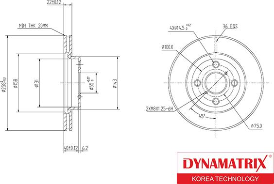 Dynamatrix DBD1587 - Bremžu diski www.autospares.lv