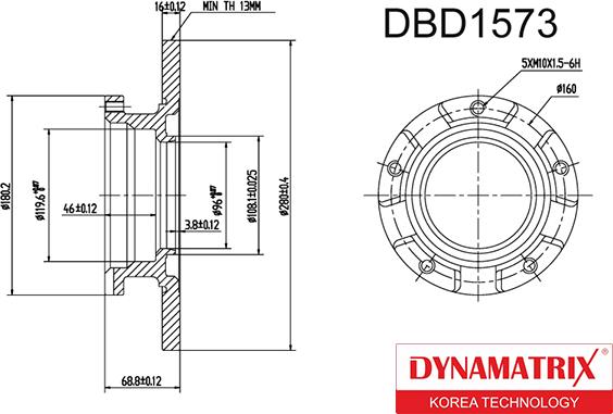 Dynamatrix DBD1573 - Brake Disc www.autospares.lv