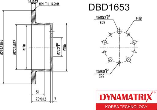 Dynamatrix DBD1653 - Bremžu diski autospares.lv