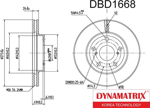 Dynamatrix DBD1668 - Bremžu diski autospares.lv