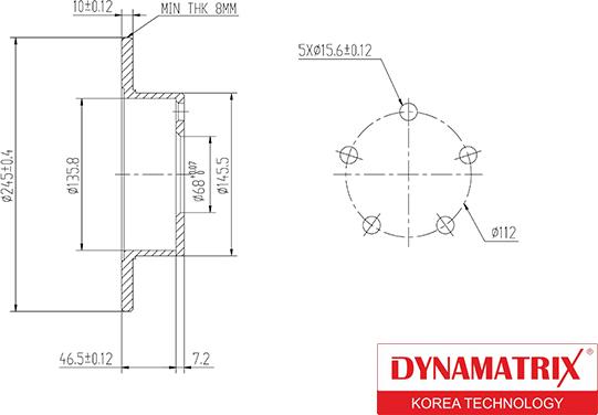 Dynamatrix DBD1033 - Bremžu diski www.autospares.lv