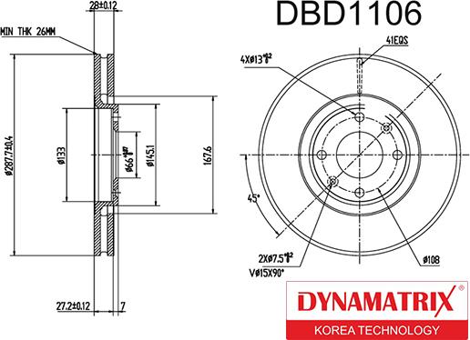 Dynamatrix DBD1106 - Bremžu diski autospares.lv