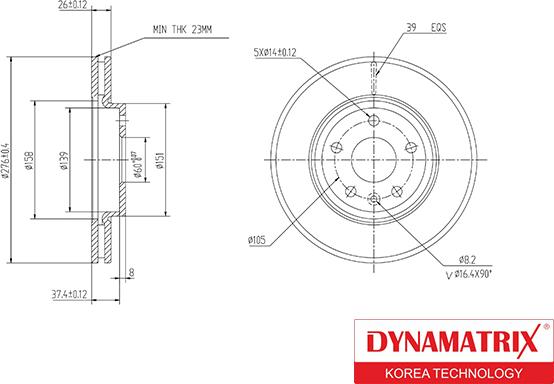 Dynamatrix DBD1869 - Bremžu diski www.autospares.lv