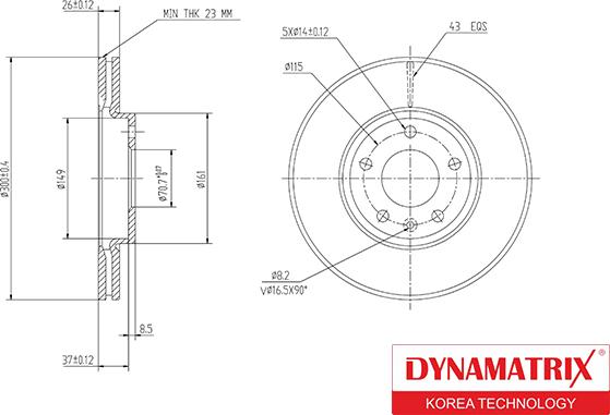 Dynamatrix DBD1870 - Bremžu diski www.autospares.lv