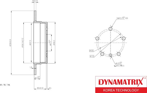 Dynamatrix DBD1362 - Тормозной диск www.autospares.lv