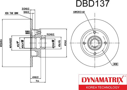 Dynamatrix DBD137 - Bremžu diski autospares.lv