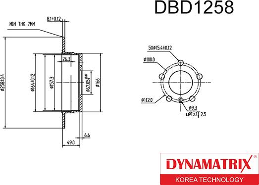 Dynamatrix DBD1258 - Bremžu diski autospares.lv