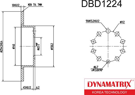 Dynamatrix DBD1224 - Bremžu diski autospares.lv