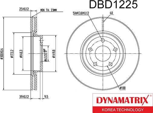 Dynamatrix DBD1225 - Brake Disc www.autospares.lv