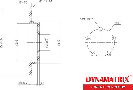 Dynamatrix DBD1226 - Brake Disc www.autospares.lv