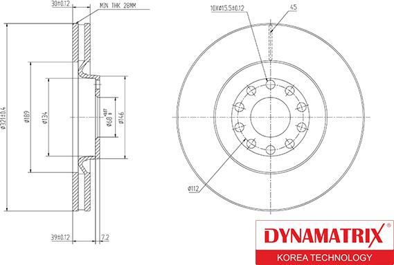 Dynamatrix DBD1705 - Тормозной диск www.autospares.lv